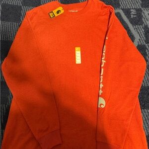 Carhartt Red Loose Fit Long Sleeve Tee